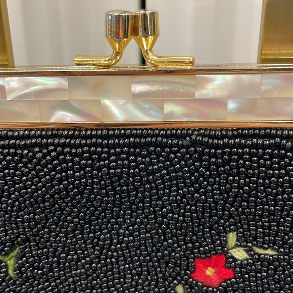Vintage Glass Beaded/Embroidered Handbag - Picture 5 of 14